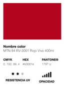 Catálogo de Cores do Spray Montana 94: vermelho vivo.