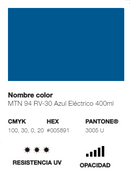 Catálogo de Cores do Spray Montana 94: azul elétrico.