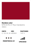 Catálogo de Cores do Spray Montana 94: vermelho clandestino.