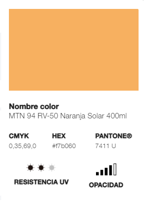 Catálogo de Cores do Spray Montana 94: laranja solar.