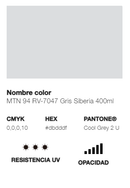 Catálogo de Cores do Spray Montana 94: cinzento sibéria.