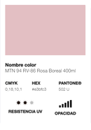Catálogo de Cores do Spray Montana 94: rosa boreal.