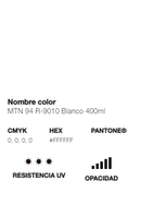 Catálogo de Cores do Spray Montana 94: branco.