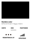 Catálogo de Cores do Spray Montana 94: preto.