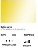 Catálogo de Cores do Spray Montana 94: ouro.